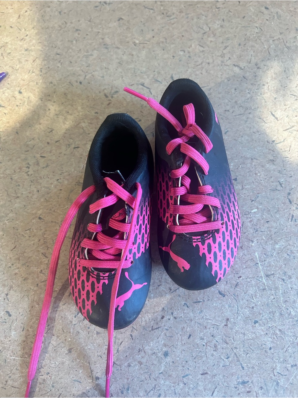 Puma Kids Black and Pink Sneakers